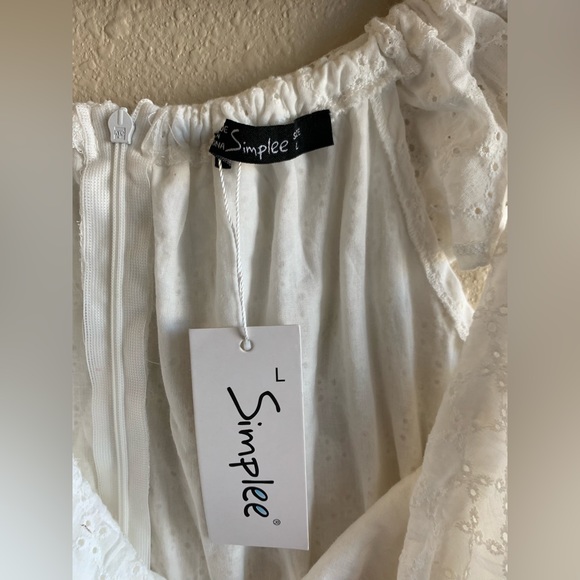 🆕 Simplee white off shoulder dress - Picture 3 of 3